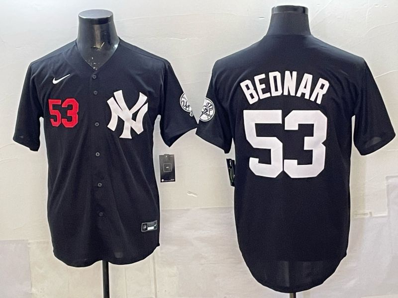 Men New York Yankees #53 Bednar Black Game Nike MLB 2025 Jersey 04->new york yankees->MLB Jersey
